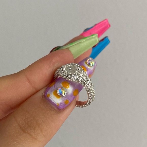 luv aj silver pave signet ring - Picture 3 of 3